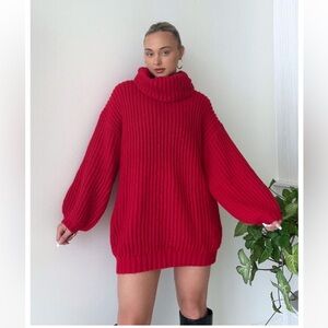 Turtleneck sweater dress